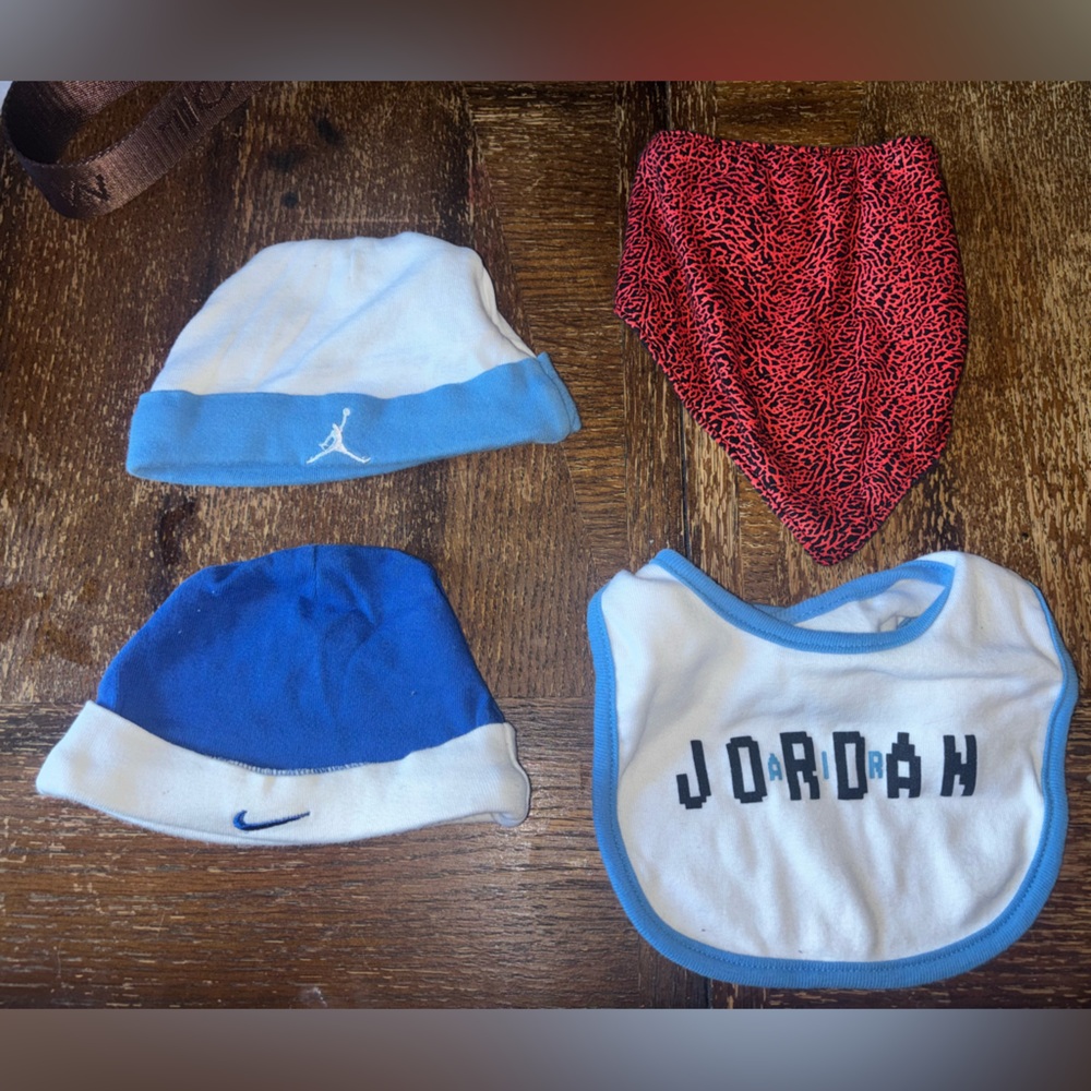 Baby Hat and Bib bundle Jordan and Nike